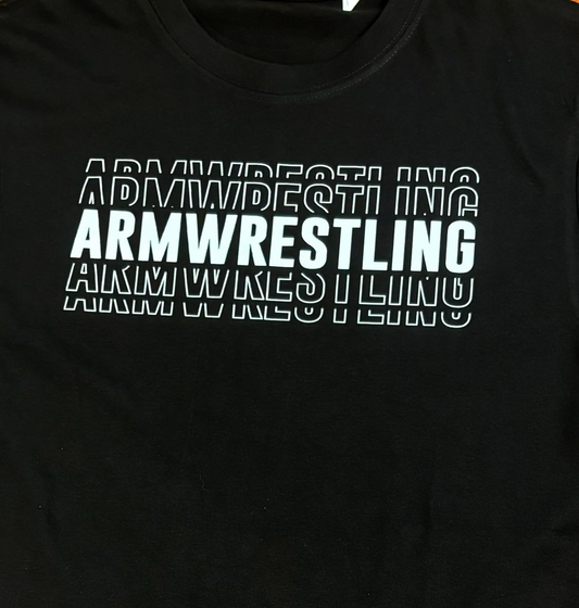 T-shirt with Armwrestling text in Grey #1 - COTTON