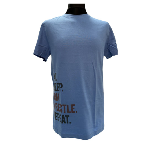 Eat. Sleep. Arm Wrestle. Repeat. - Blue