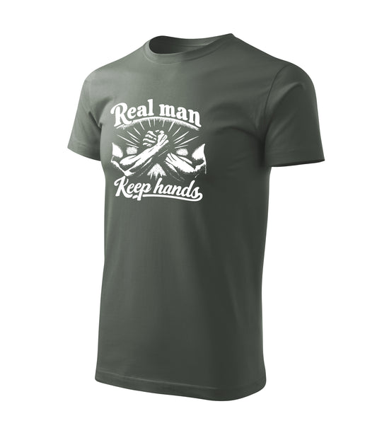 Real Man Keep Hands Tee - Military Green