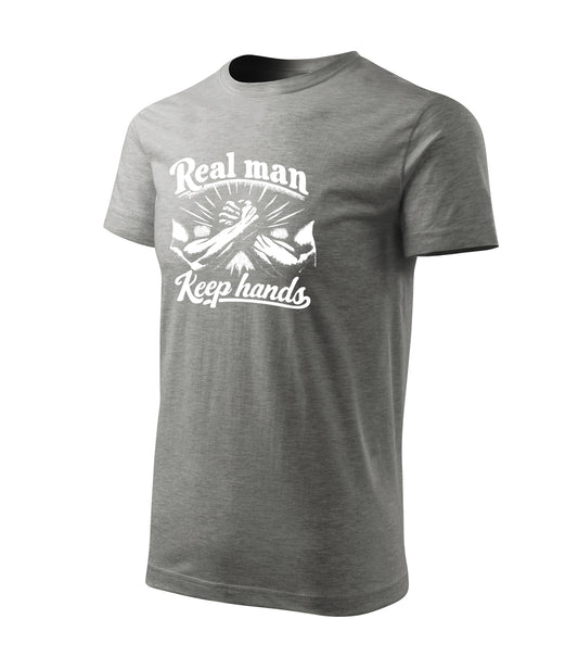 Real Man Keep Hands Tee - Sport Grey