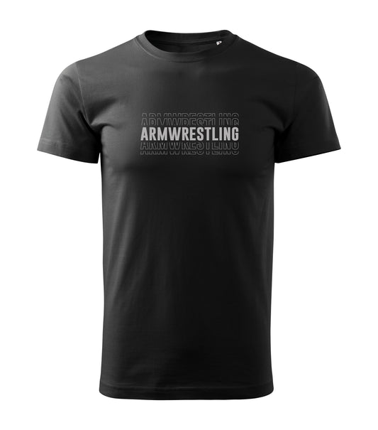 T-shirt with Armwrestling text in Grey #1 - COTTON