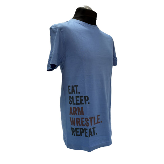 Eat. Sleep. Arm Wrestle. Repeat. - Blue