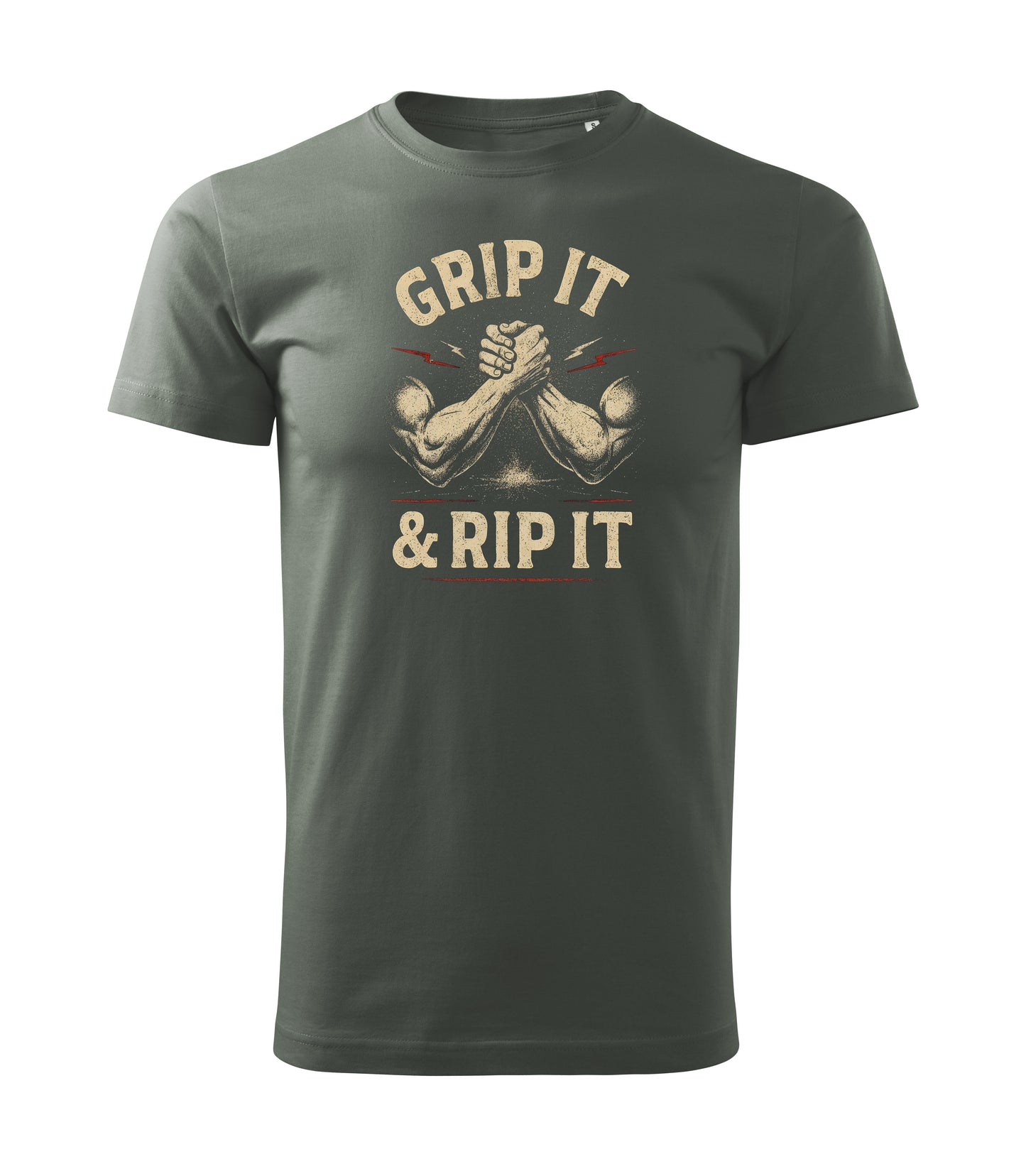 Army-Green Grip it & rip it Armwrestling - COTTON