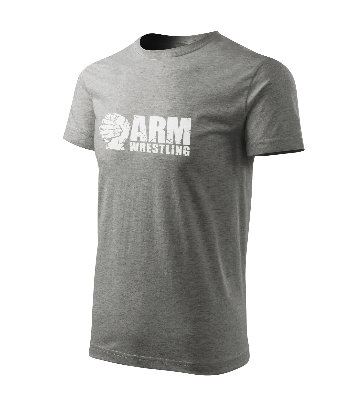 “Armwrestling Grip Logo” Heather Grey Cotton Tee