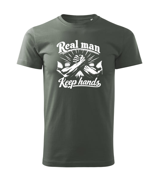 Real Man Keep Hands Tee - Military Green