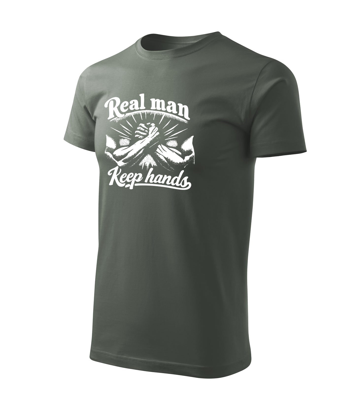 Real Man Keep Hands Tee - Military Green