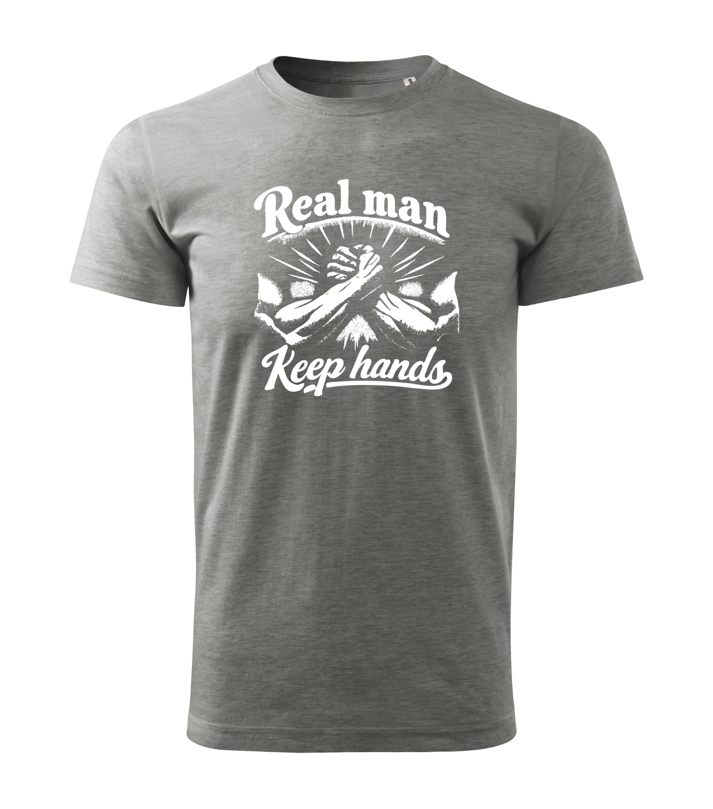 Real Man Keep Hands Tee - Sport Grey